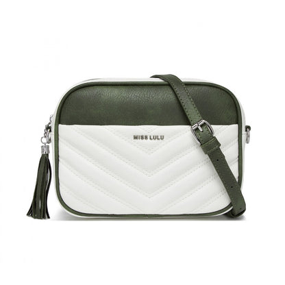 Miss Lulu MSM2460 white and green crossbody bag – detail view 8