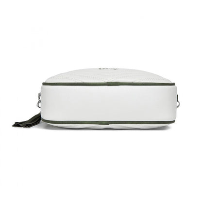 Miss Lulu MSM2460 white and green crossbody bag – rear view