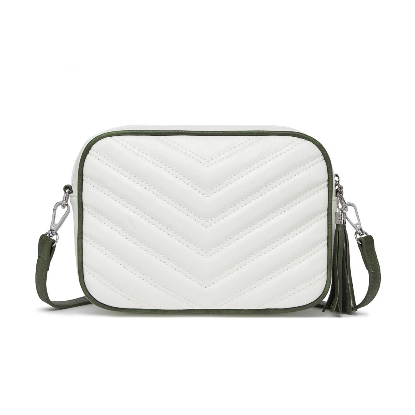 Miss Lulu MSM2460 white and green crossbody bag – detail view 9