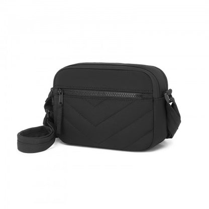 MSM2619 - Miss Lulu Women’s Crossbody Bag, Multi‑Zip Pockets Compact Daily Shoulder Bag