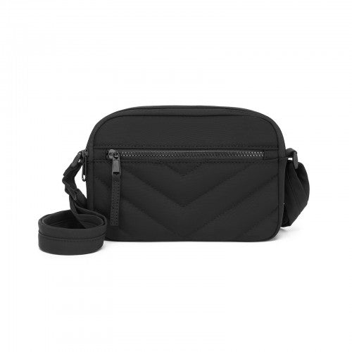 MSM2619 - Miss Lulu Women’s Crossbody Bag, Multi‑Zip Pockets Compact Daily Shoulder Bag
