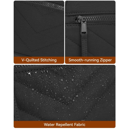 MSM2619 - Miss Lulu Women’s Crossbody Bag, Multi‑Zip Pockets Compact Daily Shoulder Bag