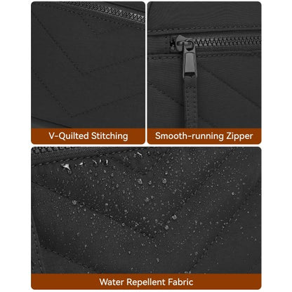 MSM2619 - Miss Lulu Women’s Crossbody Bag, Multi‑Zip Pockets Compact Daily Shoulder Bag
