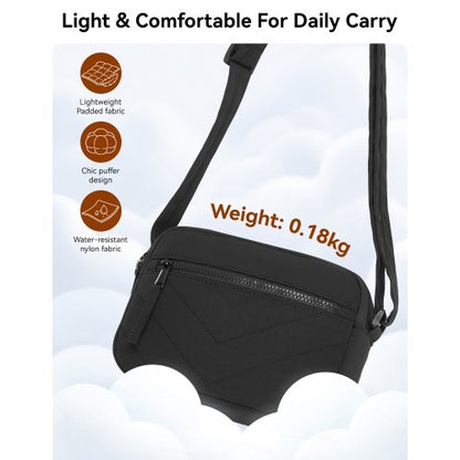 MSM2619 - Miss Lulu Women’s Crossbody Bag, Multi‑Zip Pockets Compact Daily Shoulder Bag