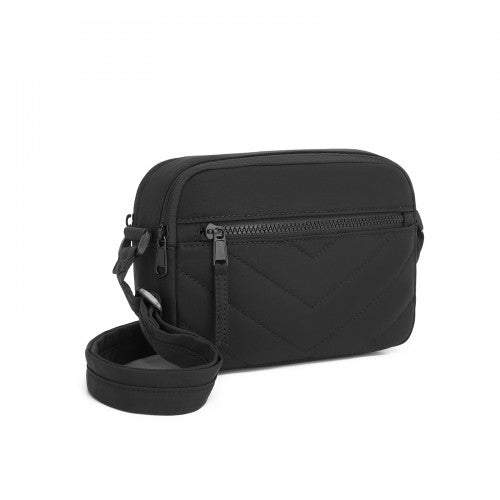 MSM2619 - Miss Lulu Women’s Crossbody Bag, Multi‑Zip Pockets Compact Daily Shoulder Bag