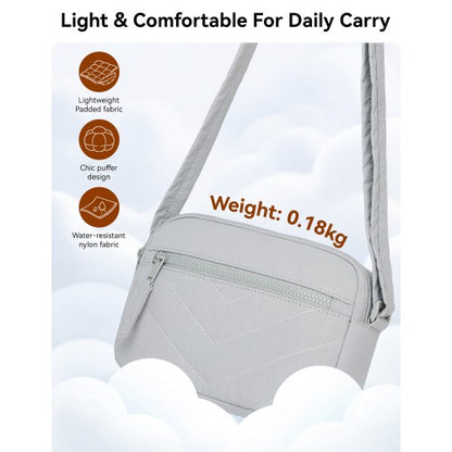 MSM2619 - Miss Lulu Women’s Crossbody Bag, Multi‑Zip Pockets Compact Daily Shoulder Bag