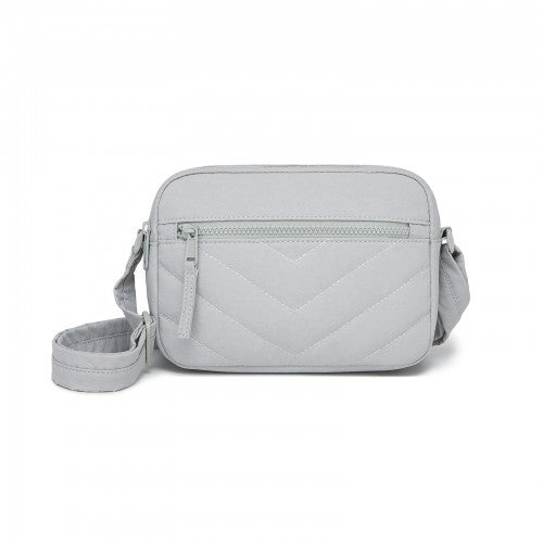 MSM2619 - Miss Lulu Women’s Crossbody Bag, Multi‑Zip Pockets Compact Daily Shoulder Bag