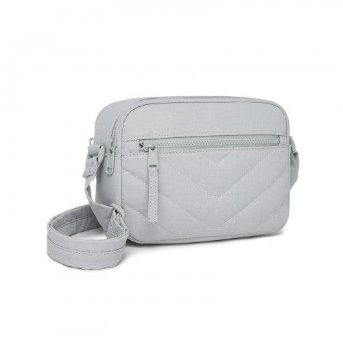 MSM2619 - Miss Lulu Women’s Crossbody Bag, Multi‑Zip Pockets Compact Daily Shoulder Bag