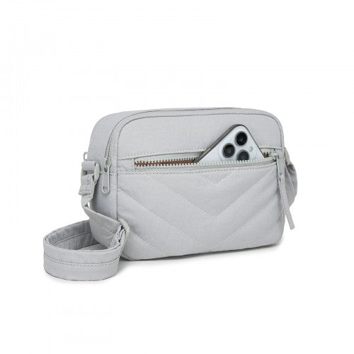 MSM2619 - Miss Lulu Women’s Crossbody Bag, Multi‑Zip Pockets Compact Daily Shoulder Bag