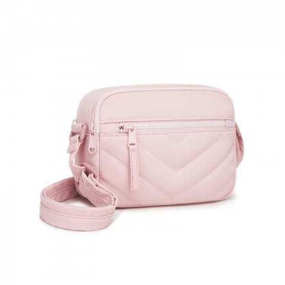 MSM2619 - Miss Lulu Women’s Crossbody Bag, Multi‑Zip Pockets Compact Daily Shoulder Bag