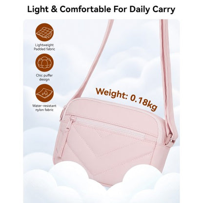 MSM2619 - Miss Lulu Women’s Crossbody Bag, Multi‑Zip Pockets Compact Daily Shoulder Bag