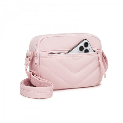 MSM2619 - Miss Lulu Women’s Crossbody Bag, Multi‑Zip Pockets Compact Daily Shoulder Bag