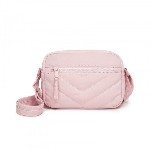 MSM2619 - Miss Lulu Women’s Crossbody Bag, Multi‑Zip Pockets Compact Daily Shoulder Bag
