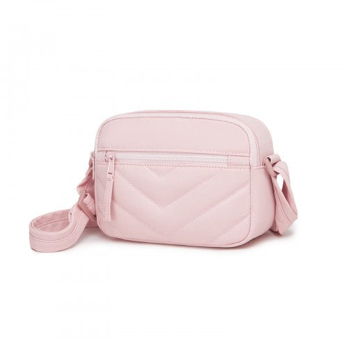 MSM2619 - Miss Lulu Women’s Crossbody Bag, Multi‑Zip Pockets Compact Daily Shoulder Bag