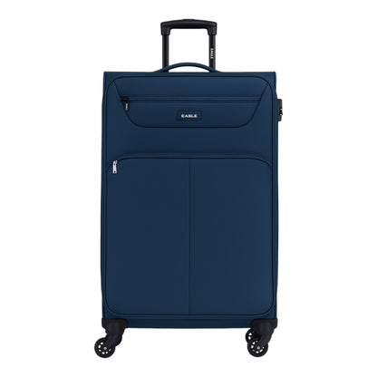 Eagle Super Lightweight 4 Wheels Spinner Soft Shell Expandable Luggage Navy