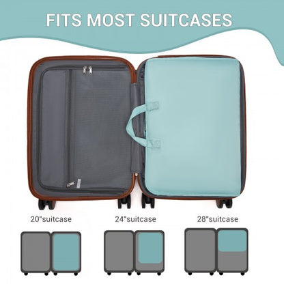 POK2523 - Kono 6-in-1 Hanging Travel Organiser Bag, Portable Foldable Packing Cubes Set with Trolley Sleeve - Blue