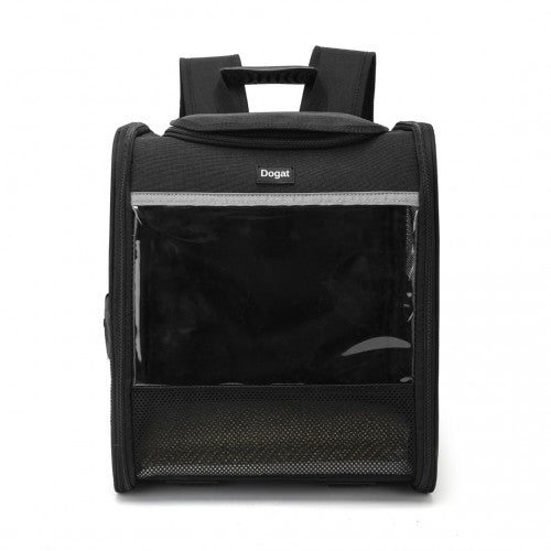 PTD2440 - Dogat Foldable And Durable Pet Backpack Carrier Travel Bag for Cats and Small Dogs - Black