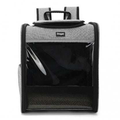 PTD2440 - Dogat Foldable And Durable Pet Backpack Carrier Travel Bag for Cats and Small Dogs - Grey
