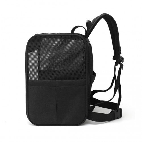 PTD2640 - Dogat Foldable And Durable Pet Backpack Carrier Travel Bag for Cats and Small Dogs - Black