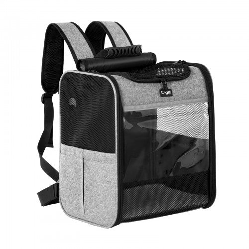 PTD2640 - Dogat Foldable And Durable Pet Backpack Carrier Travel Bag for Cats and Small Dogs - Grey