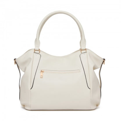 S1716 - Miss Lulu Soft Leather Elegant Simple Shoulder Bag - Beige