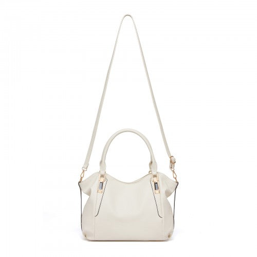 S1716 - Miss Lulu Soft Leather Elegant Simple Shoulder Bag - Beige