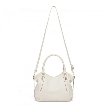 S1716 - Miss Lulu Soft Leather Elegant Simple Shoulder Bag - Beige