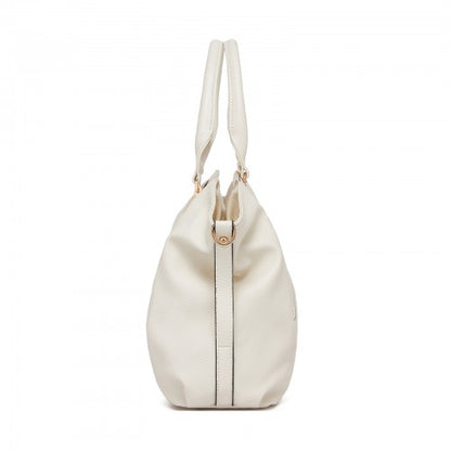 S1716 - Miss Lulu Soft Leather Elegant Simple Shoulder Bag - Beige