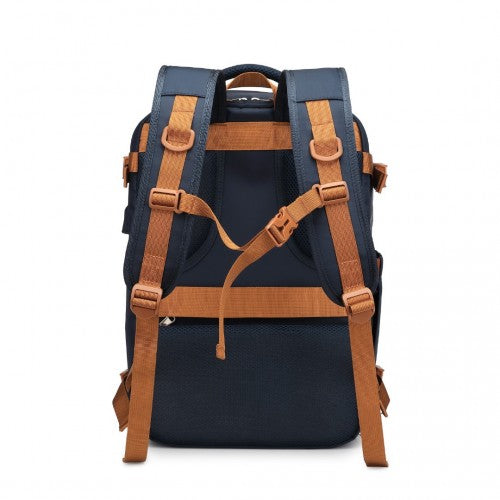 S2362 - Water-Resistant Functional Backpack With Shoe Compartment And USB Charging Port - Navy