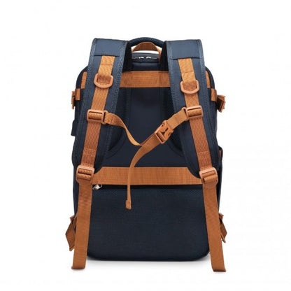 S2362 - Water-Resistant Functional Backpack With Shoe Compartment And USB Charging Port - Navy