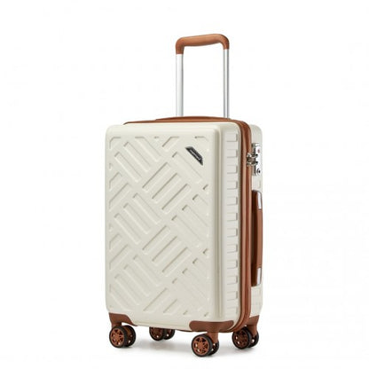 Supercase KSS2495 20-inch cream and brown suitcase – detail view 20