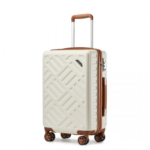 Supercase KSS2495 20-inch cream and brown suitcase – detail view 20