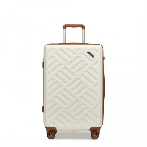Supercase KSS2495 24-inch cream and brown suitcase – detail view 24