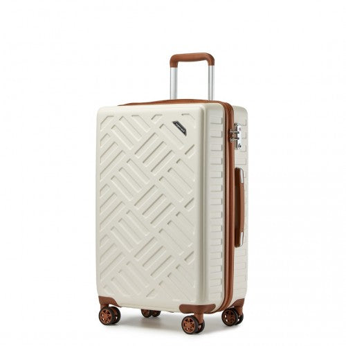 Supercase KSS2495 24-inch cream and brown suitcase – detail view 24