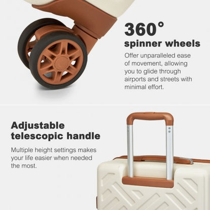 Supercase KSS2495 24-inch cream and brown suitcase – detail view 24