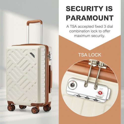 Supercase KSS2495 24-inch cream and brown suitcase – detail view 24