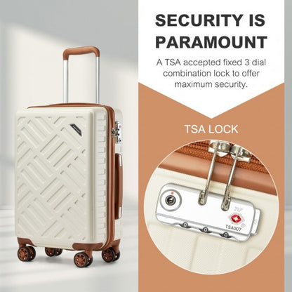 Supercase KSS2495 24-inch cream and brown suitcase – detail view 24