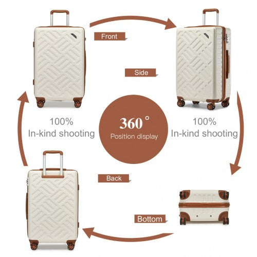 Supercase KSS2495 24-inch cream and brown suitcase – detail view 24