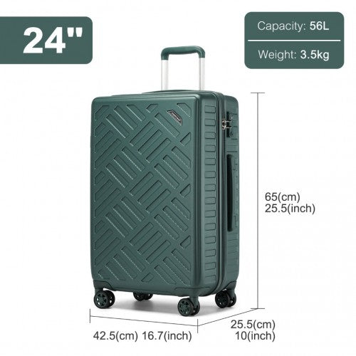 Supercase KSS2495 24-inch green suitcase – detail view 24