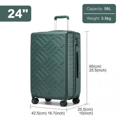 Supercase KSS2495 24-inch green suitcase – detail view 24