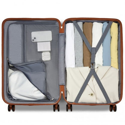 Supercase KSS2495 24-inch cream and brown suitcase – detail view 24
