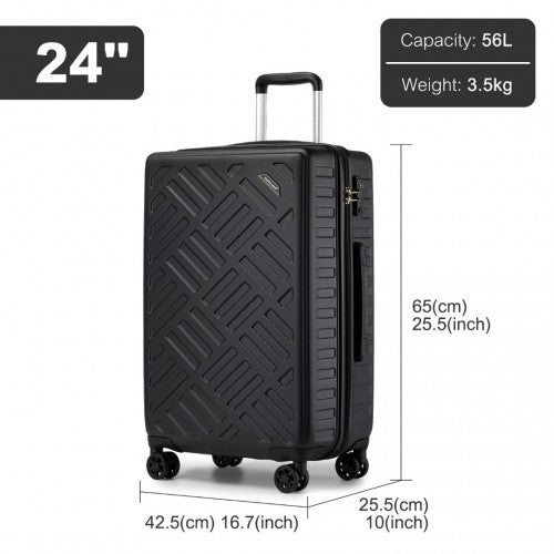 Supercase KSS2495 24-inch black suitcase – detail view 24