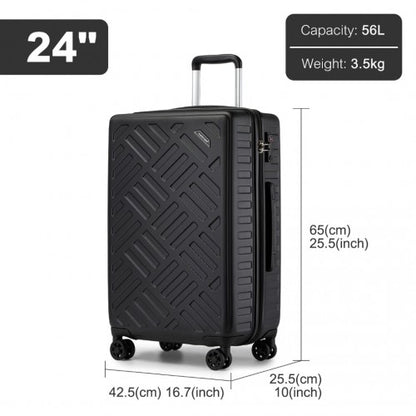 Supercase KSS2495 24-inch black suitcase – detail view 24