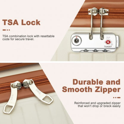 Supercase KSS2495 24-inch cream and brown suitcase – detail view 24