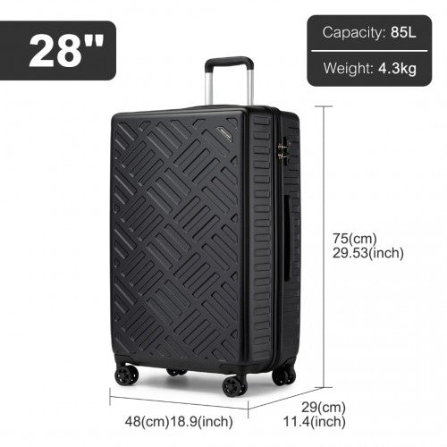 Supercase KSS2495 28-inch black suitcase – detail view 28