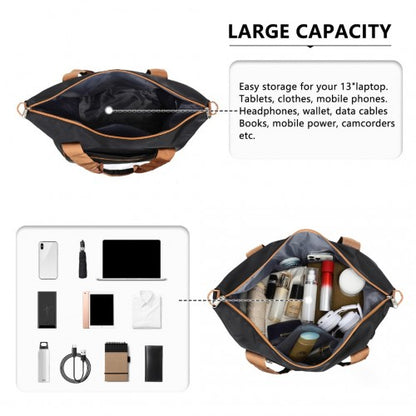 Kono TVK2420 black and brown duffle bag – detail view 8