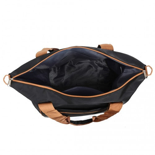 Kono TVK2420 black and brown duffle bag – detail view 6