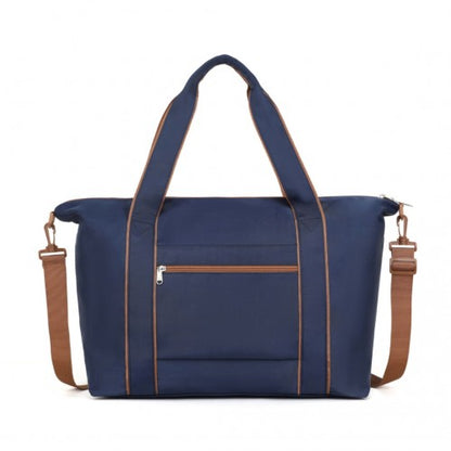 Kono TVK2420 navy and brown duffle bag – rear view