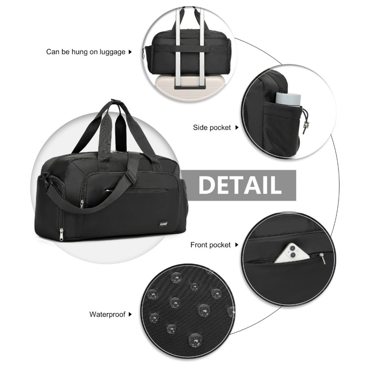 Kono TVK2429 black bag – detail view 11