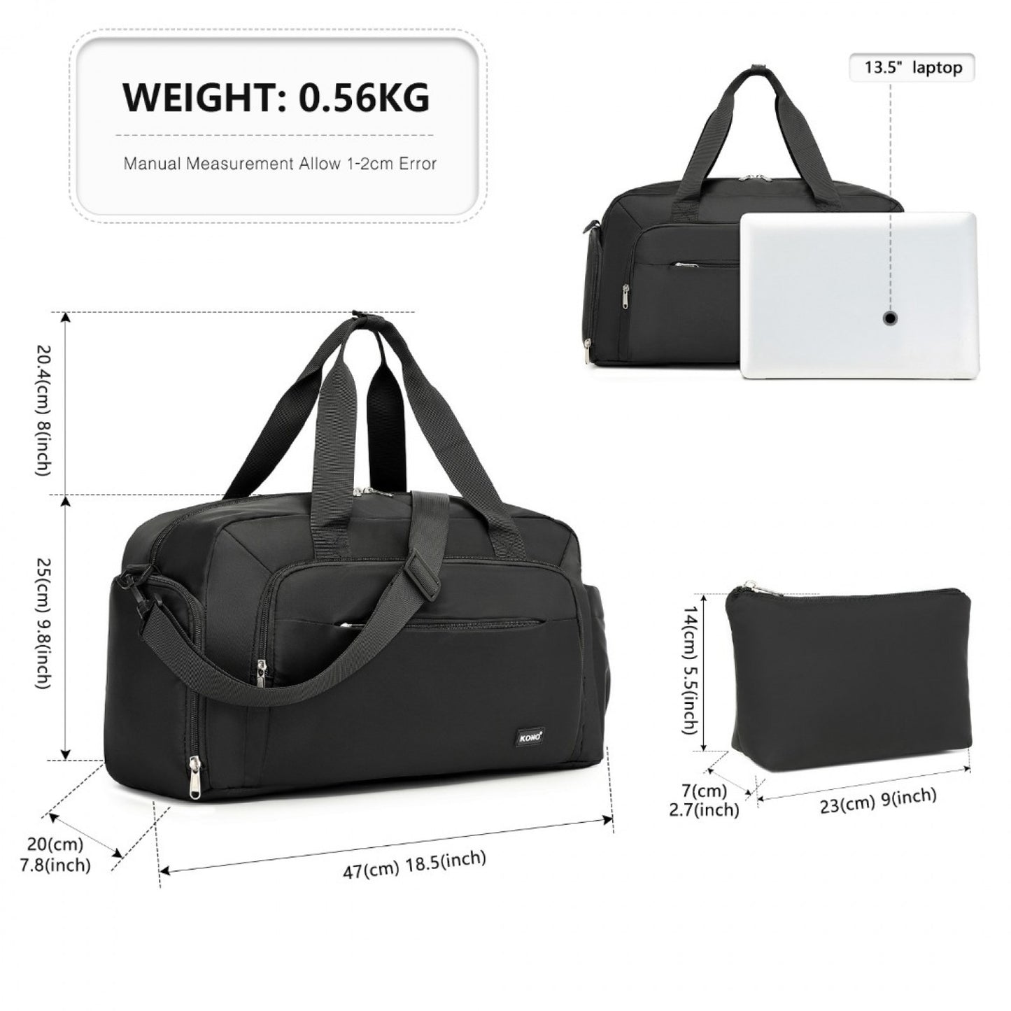 Kono TVK2429 black bag – detail view 12